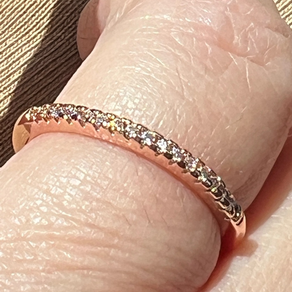 Rose Gold Zircon Ring 8 - Picture 7 of 14